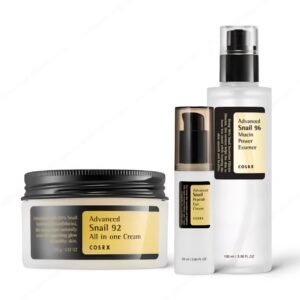 A collection of skin famously curated from the Korean brand COSRX, based primarily on “Mosin Snail” (Snail Mucin) to moisturize and repair the skin